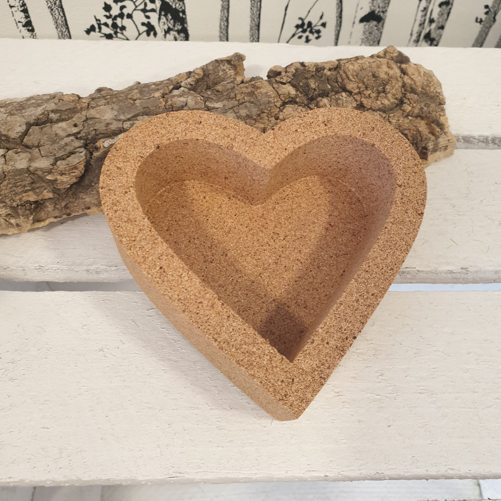 Boite à bijoux en liège - Forme coeur