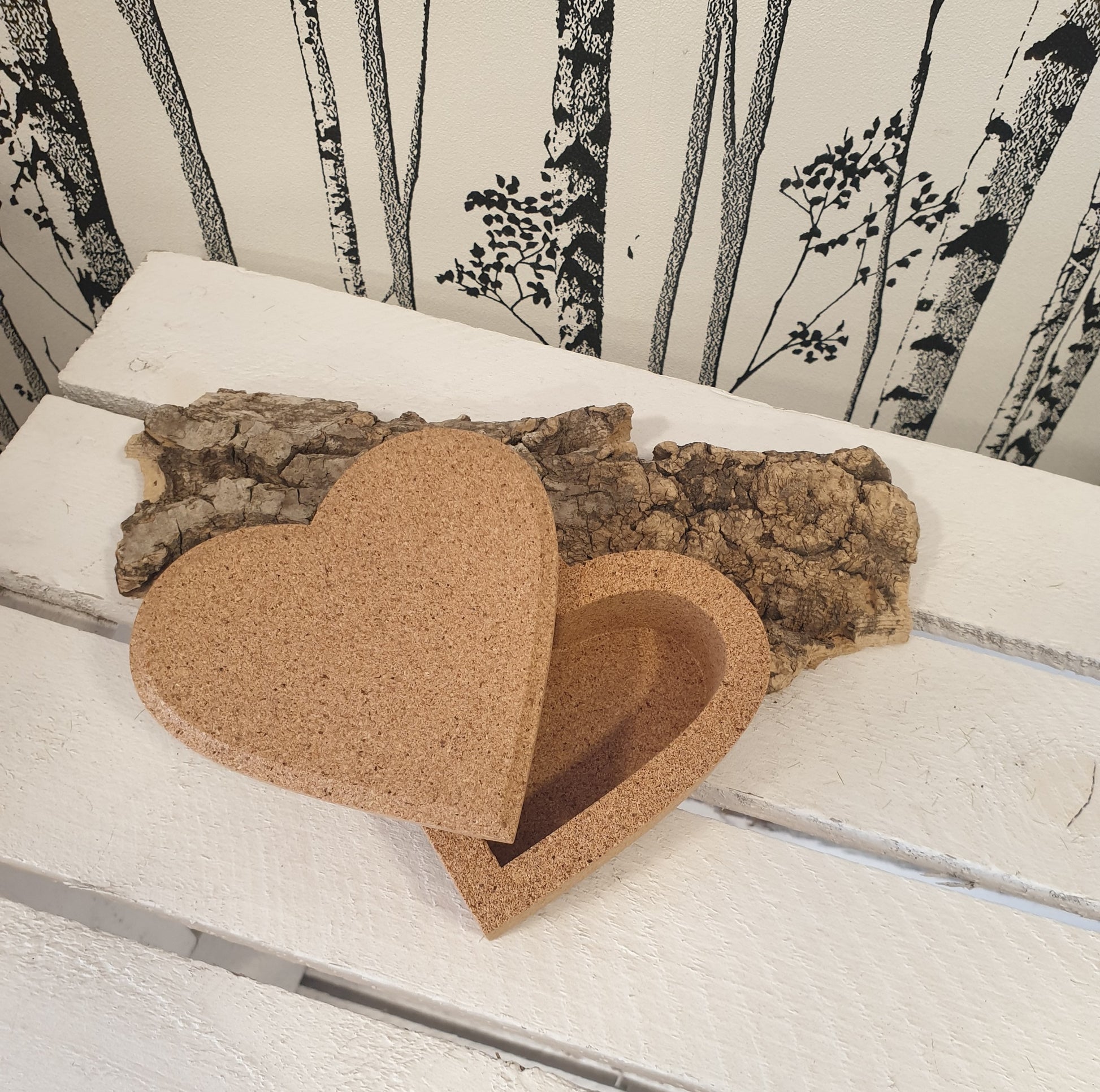 Boite à bijoux en liège - Forme coeur