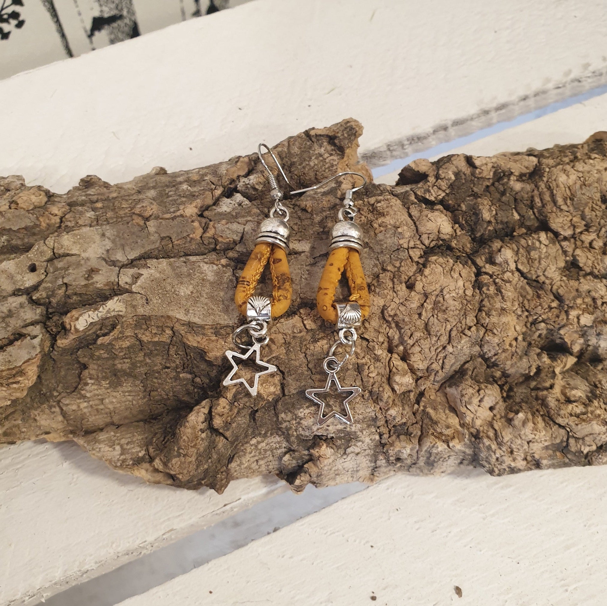 Boucles d’oreilles en liège Etoila EssenTerra
