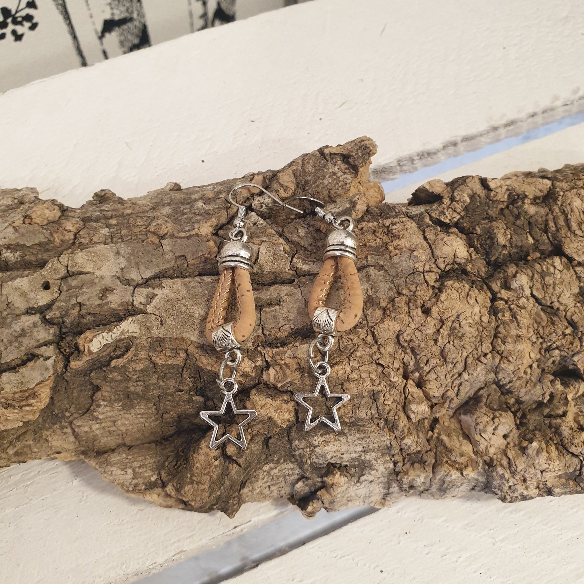 Boucles d’oreilles en liège Etoila EssenTerra