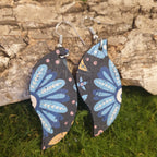 Boucles d'oreilles - liège floraux - création alsace