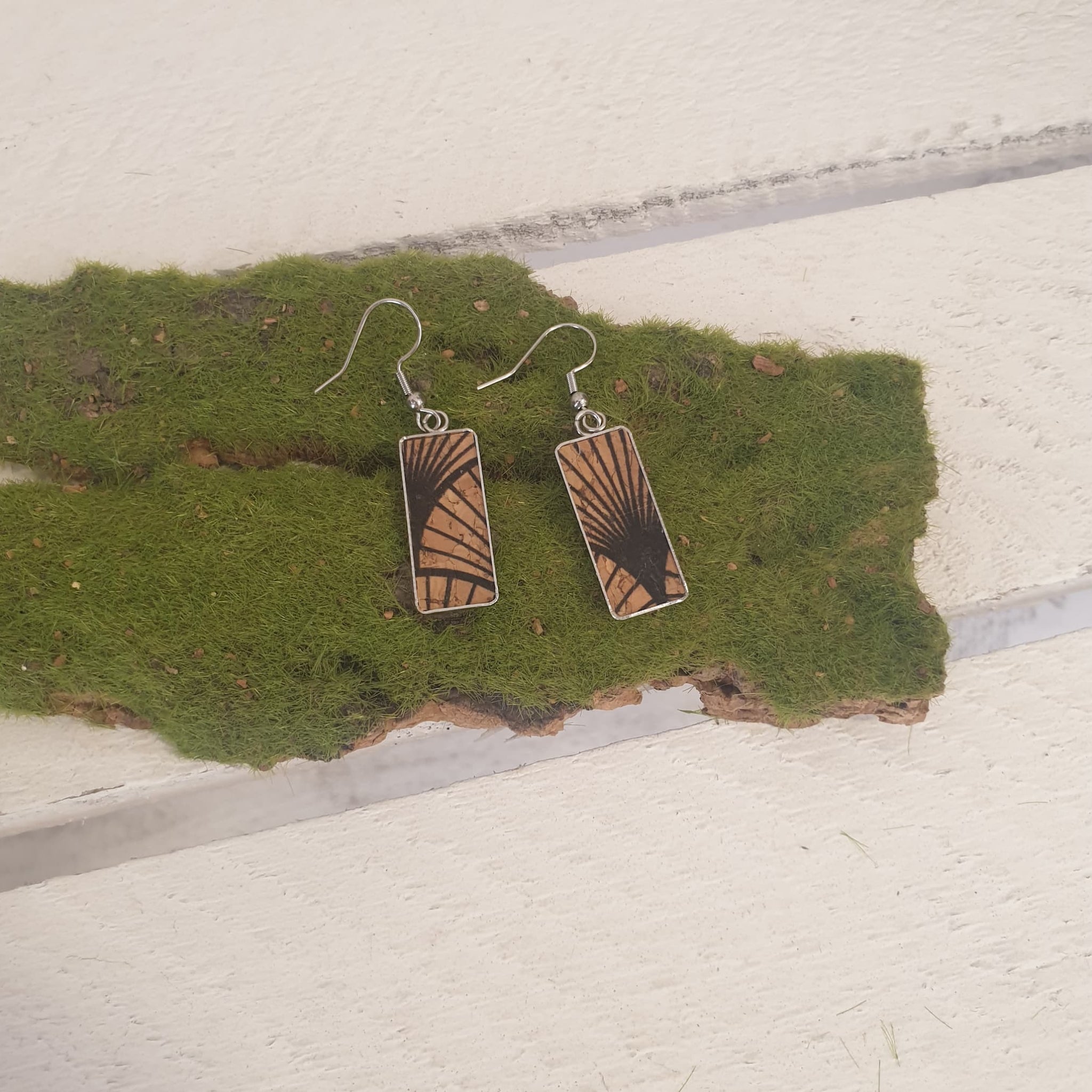 Boucles d'oreilles artisanale - vue de dessus