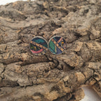 Boucles d'oreilles clou - liège coloré - alsace