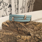VUE D'ENSEMBLE DU BRACELET bleu EN LIEGE