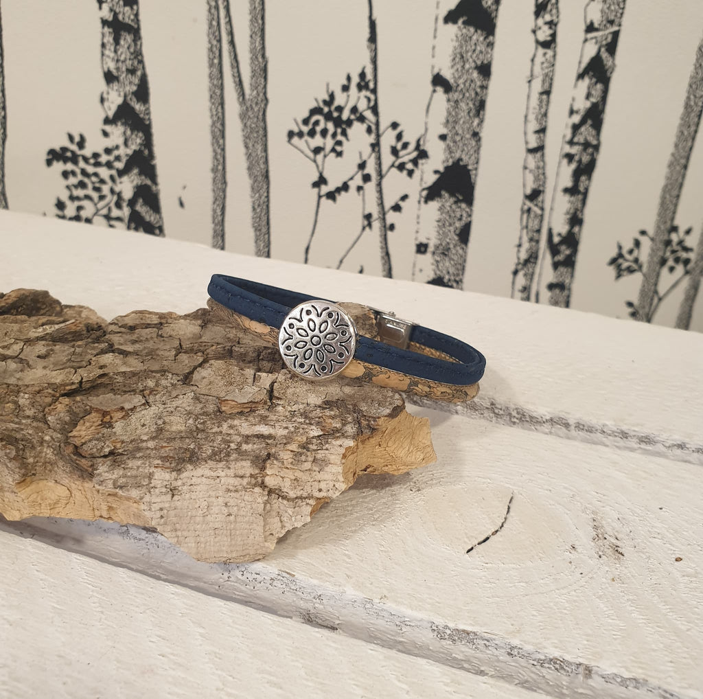 Bracelet Floria en liège avec fleur