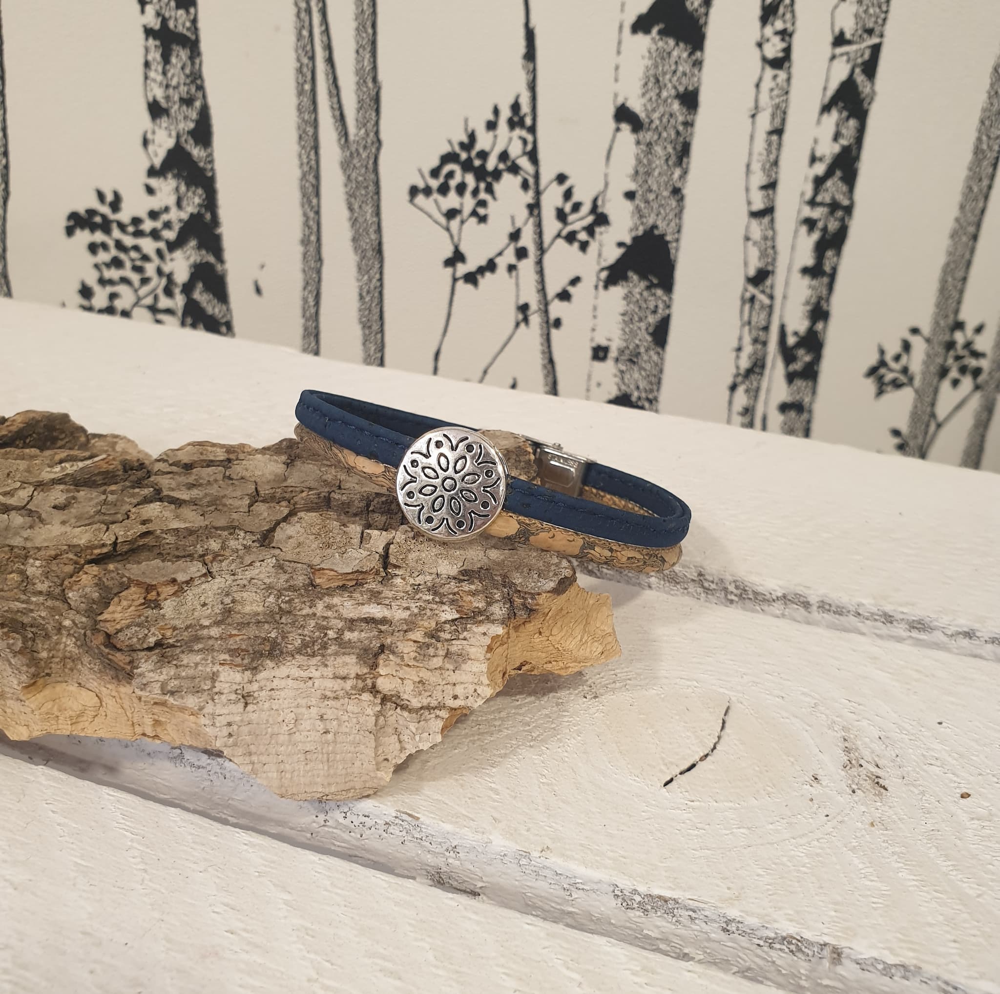 Bracelet Floria en liège avec fleur