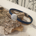 Bracelet fait-main liège - bleu foncé - Zoom 