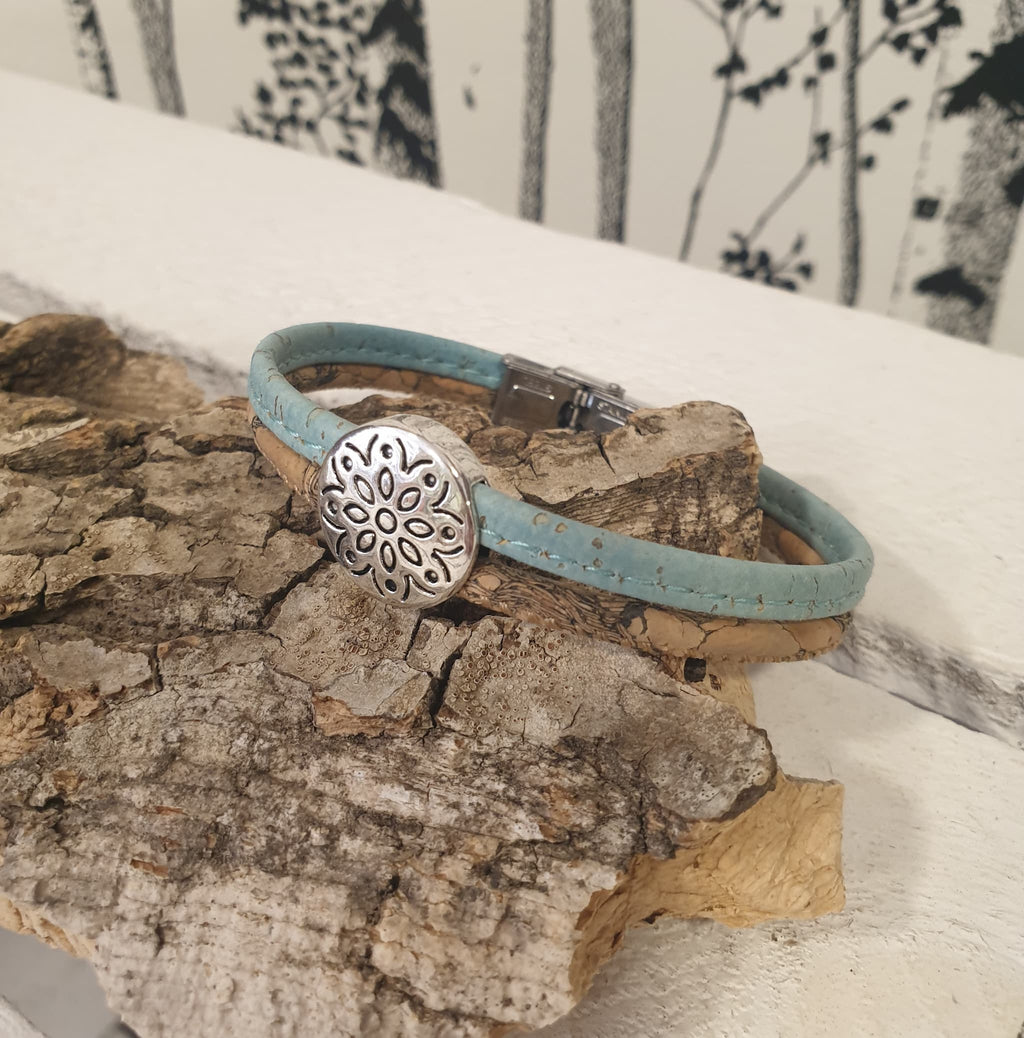 Bracelet Floria en liège avec fleur