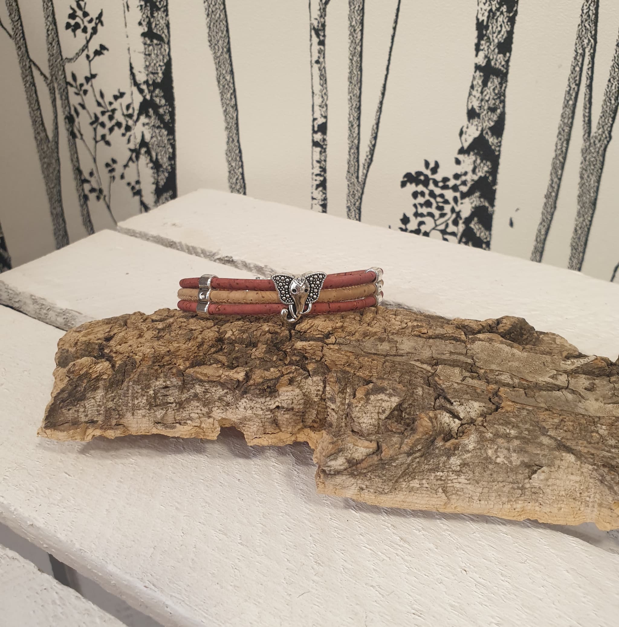 Bracelet Eléa en liège avec éléphant