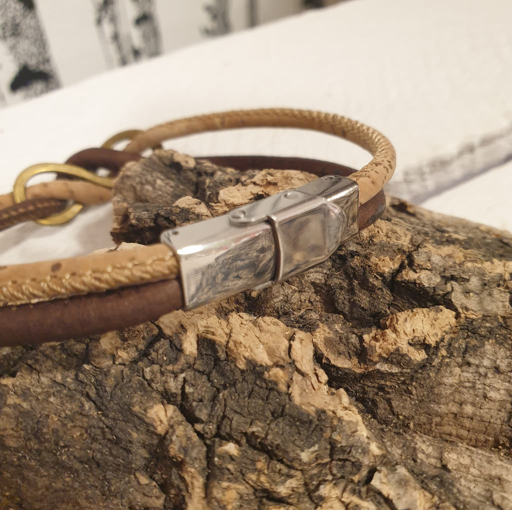 Zoom fermoir acier inoxydable - bracelet fait main alsace