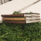 zoom bracelet 3 brins marron et naturel