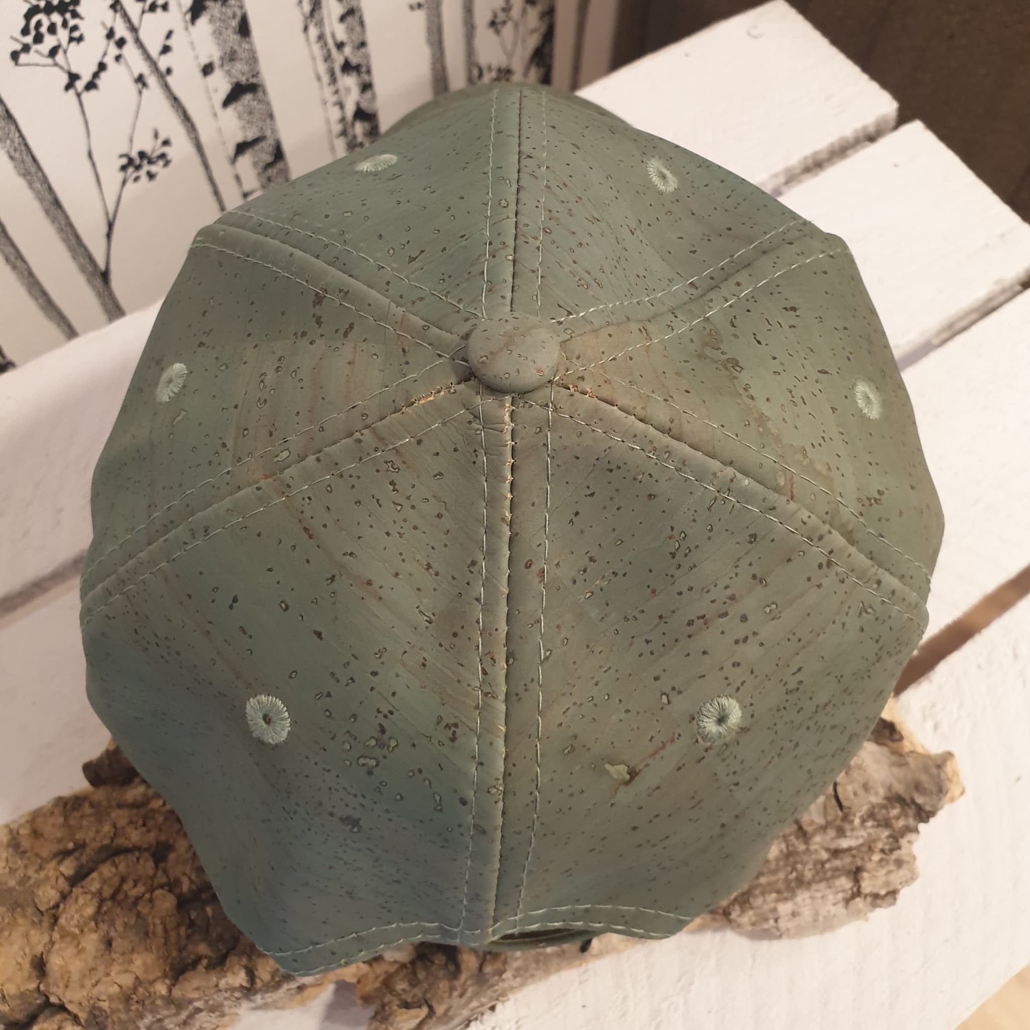 Casquette en liège verte – Vue de dessus