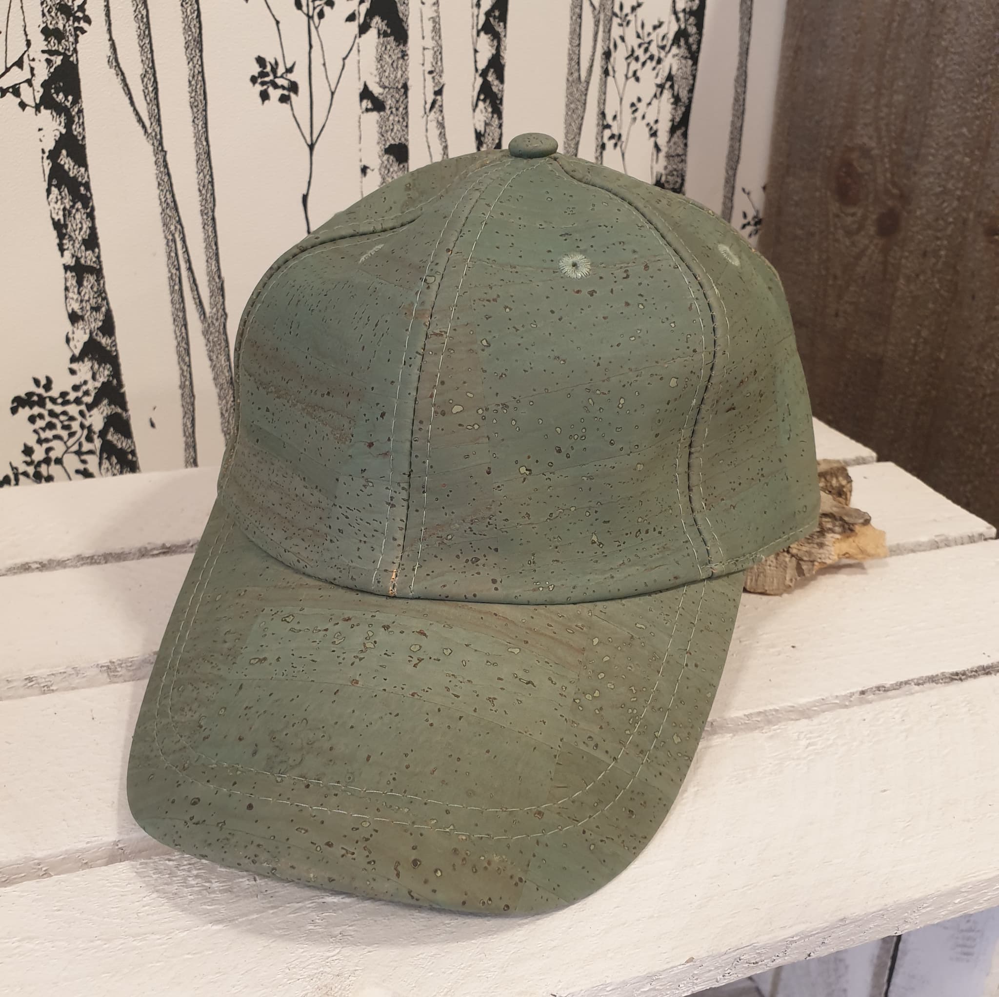 Casquette Verda en liège vert vue de face