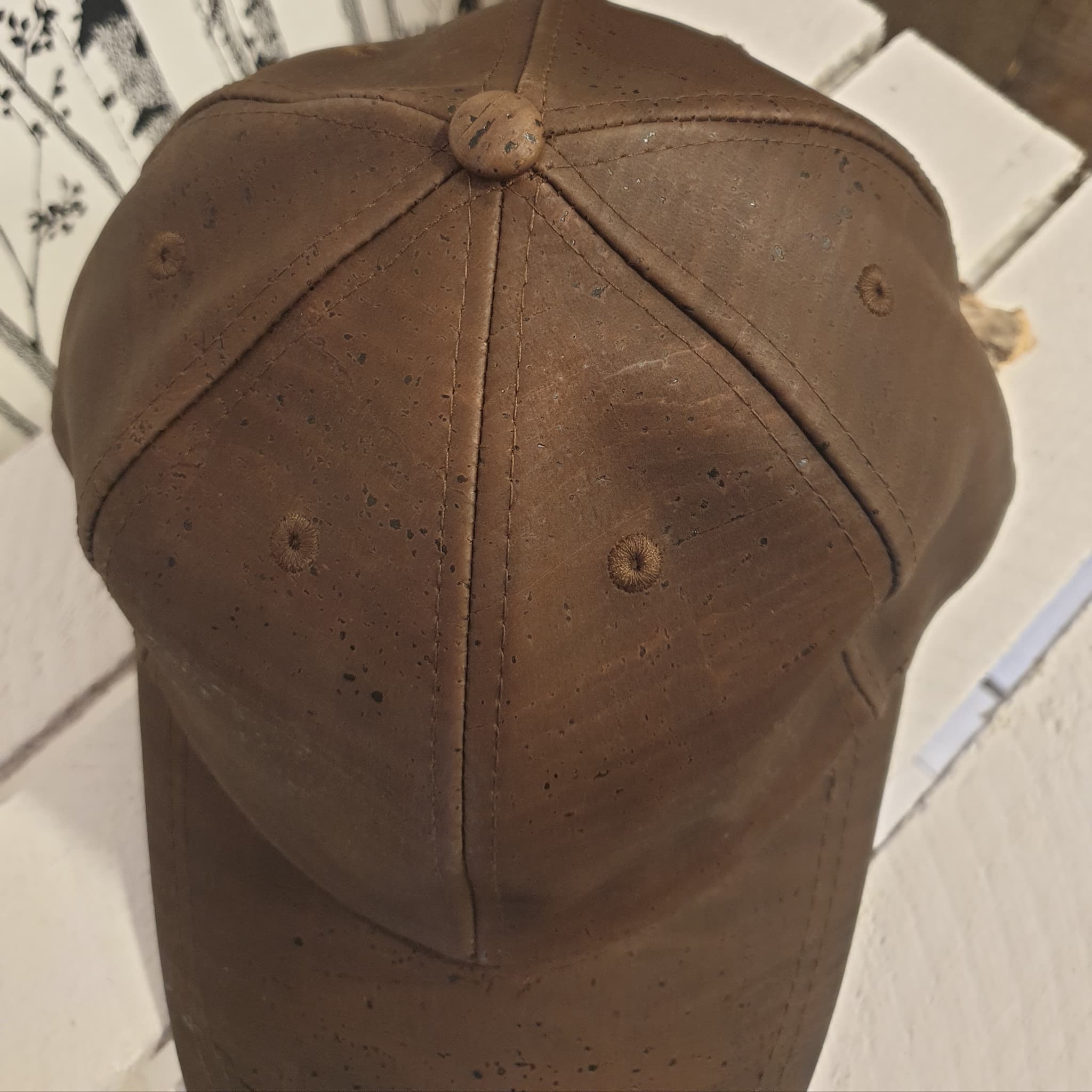 Casquette en liège marron – Vue de dessus