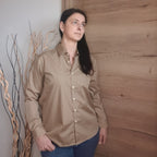 Chemise ocre Love by MD en popeline de coton