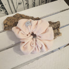 Chouchou - velours rose pastel upcyclé - love by md