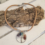 Collier liege arbre de vie - creation alrtisanale - alsace