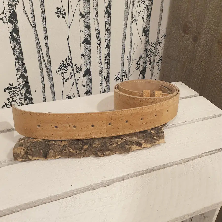 Ceinture en liège naturel Gaïa largeur 4 cm sur 128 cm