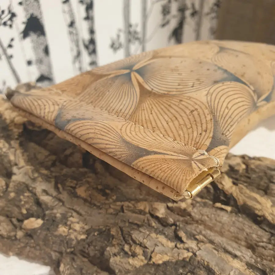 Étui à lunettes en liège avec motifs – fermeture pression
