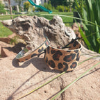 Bracelet jonc avec bracelet manchette en léopard - Vue de devant - made in france