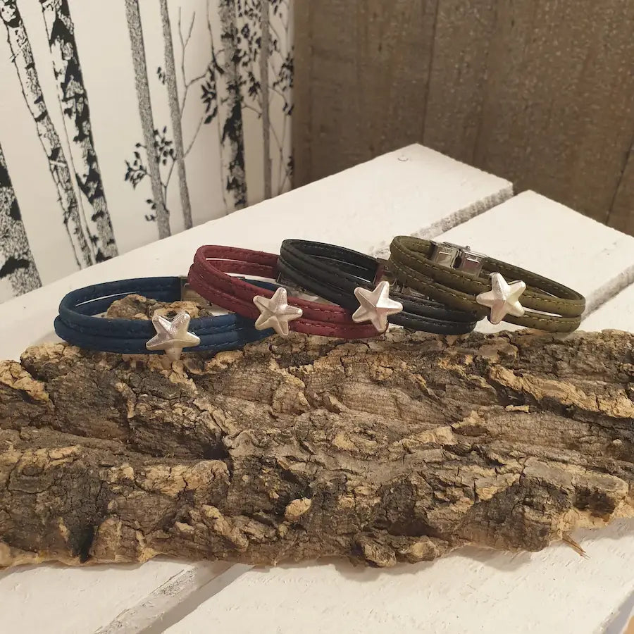 vue d ensemble bracelets en liège stella 