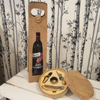 Idée cadeau pour les passionnés de vin : coffret 4 pièces en liège Nora, bois et métal