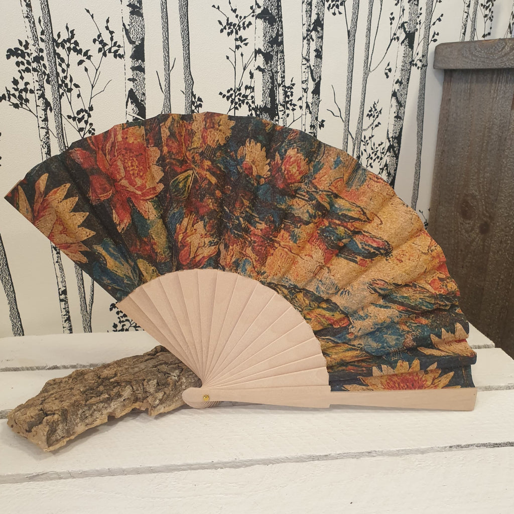 Eventail en bois et  liège - made in portugal - haguenau