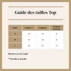 Guide des tailles du Top coton éponge