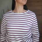 Détail marinière prune upcylcées - love by md