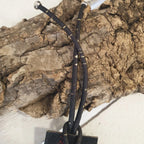 MARQUE PAGE NOIR COLORE ARGENTE EN LIEGE LILA AVEC EMBOUTS