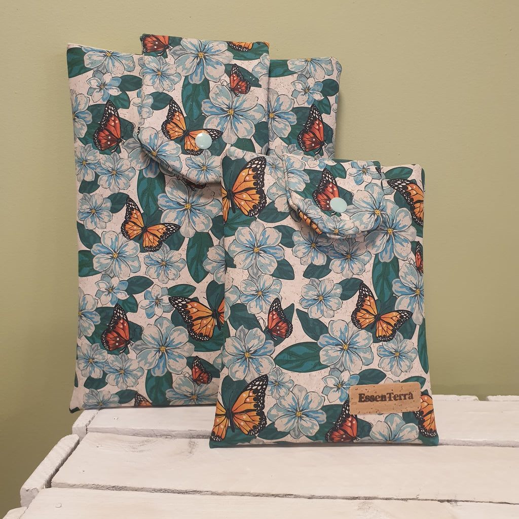 Pochette à livres format poche et roman - vue d'ensemble - création artisanale alsace