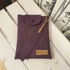 Pochette à livres Violetta en liège naturel avec marque-page assorti