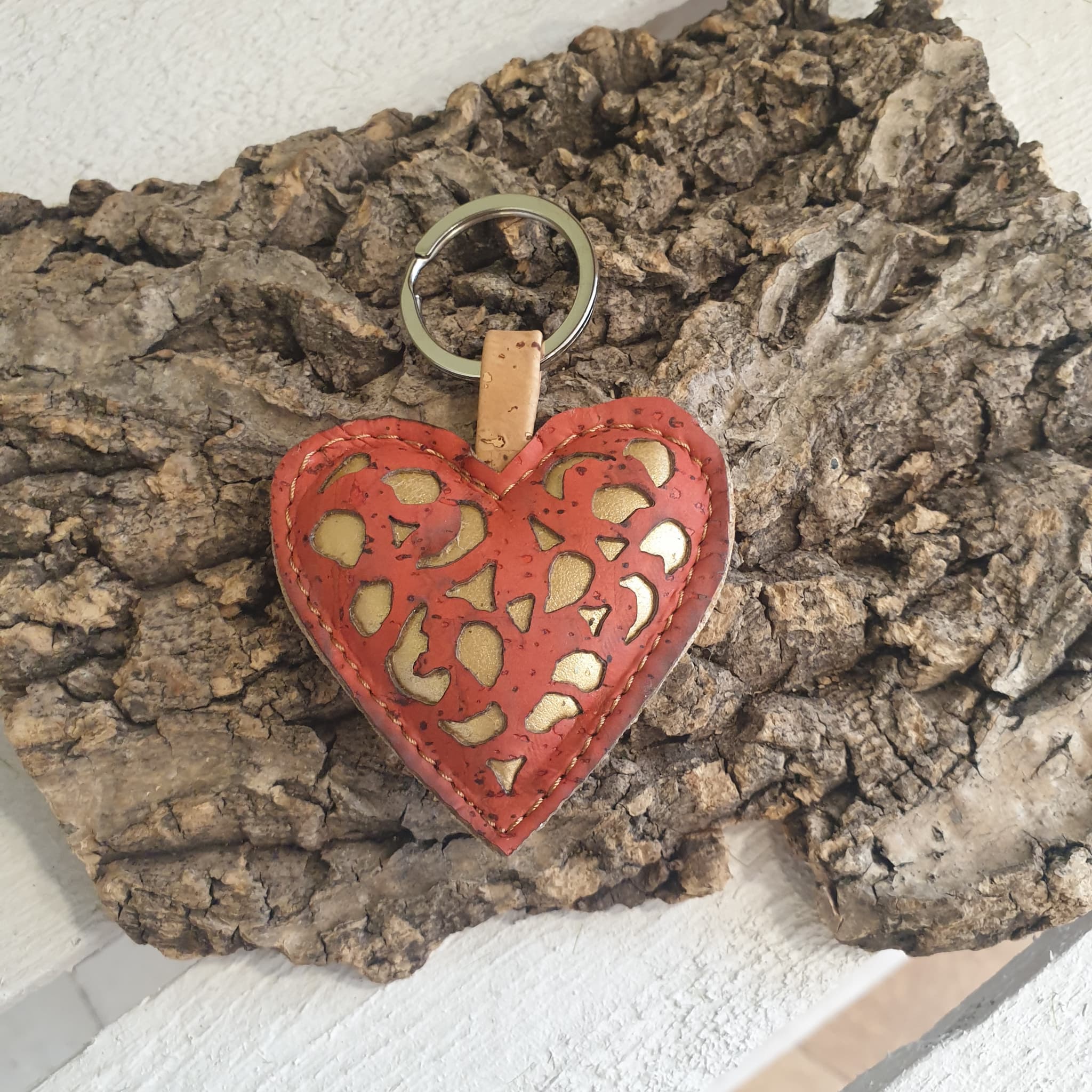 Porte-clés Vitus en liège forme cœur