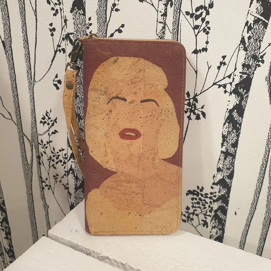 Portefeuille zippé en liège élégant et fonctionnel