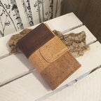 Portefeuille Elva petit modèle en liège naturel avec touches marron