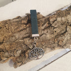 porte-clés en liège plat bleu avec breloque arbre de vie - alsace