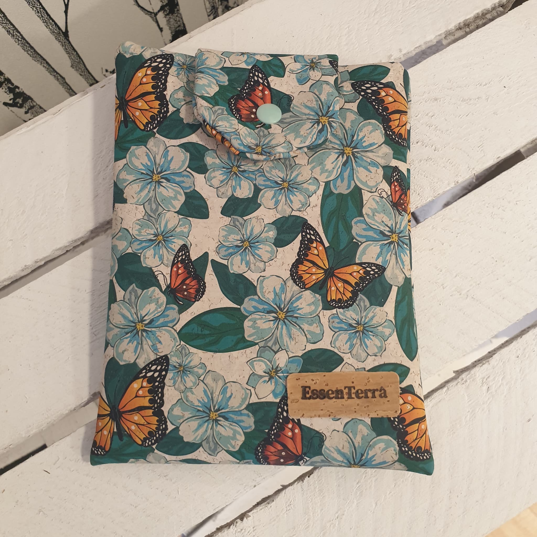 Pochette à livre - fait-main alsace - vue de devant 