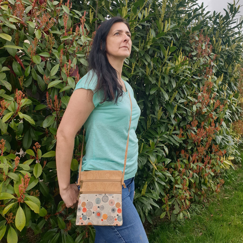 Sac bandoulière liège - vue porté