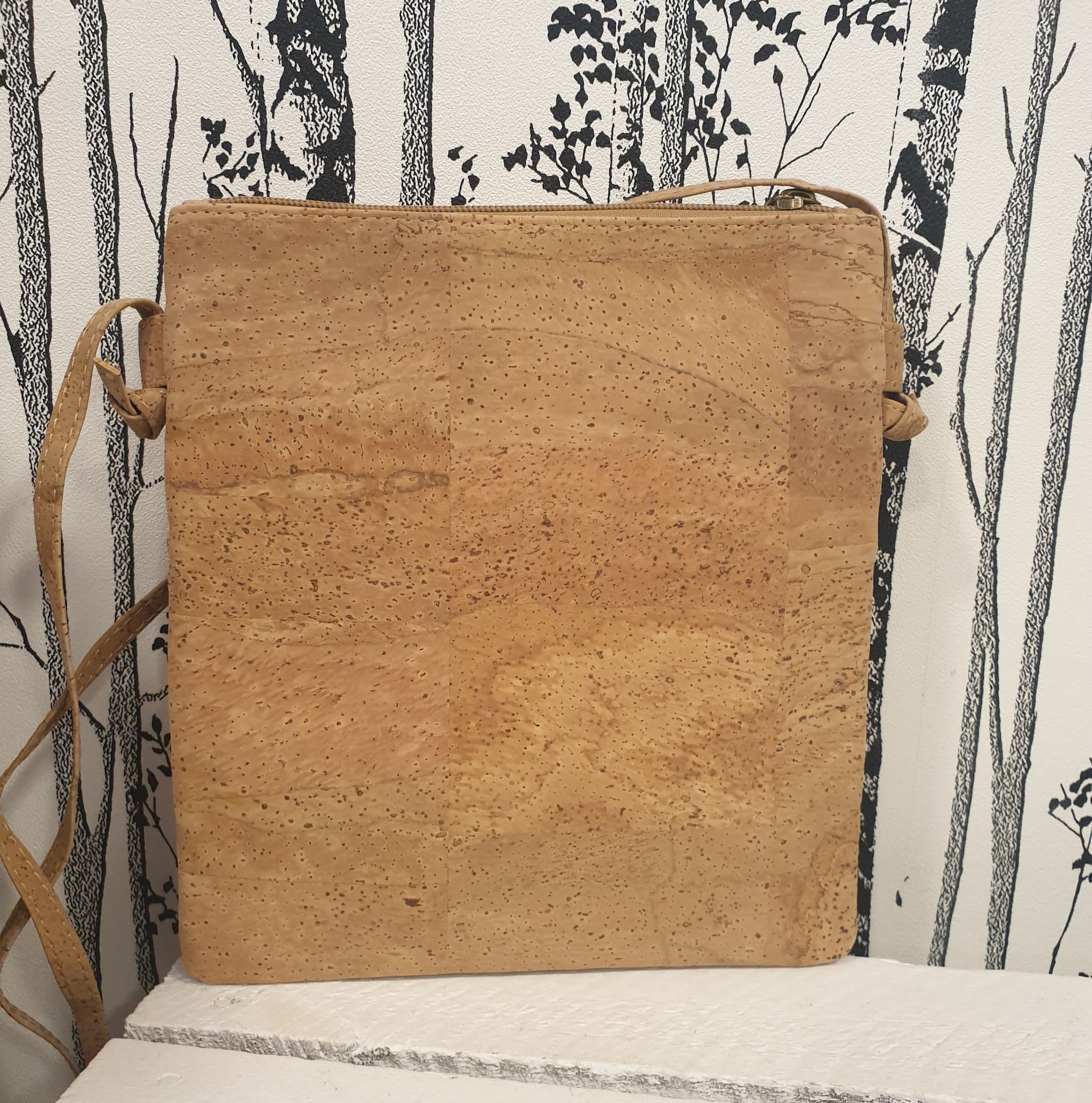 Sac bandoulière Iona en liège naturel motifs cercles