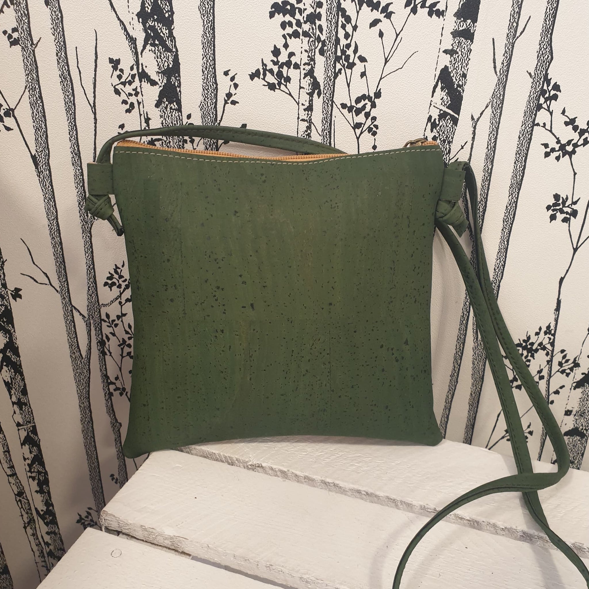 Sac imperméable vert imprimé fleuri - vue arrière - alsace