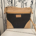 Sac bandoulière en liège naturel et noir - made in portugal