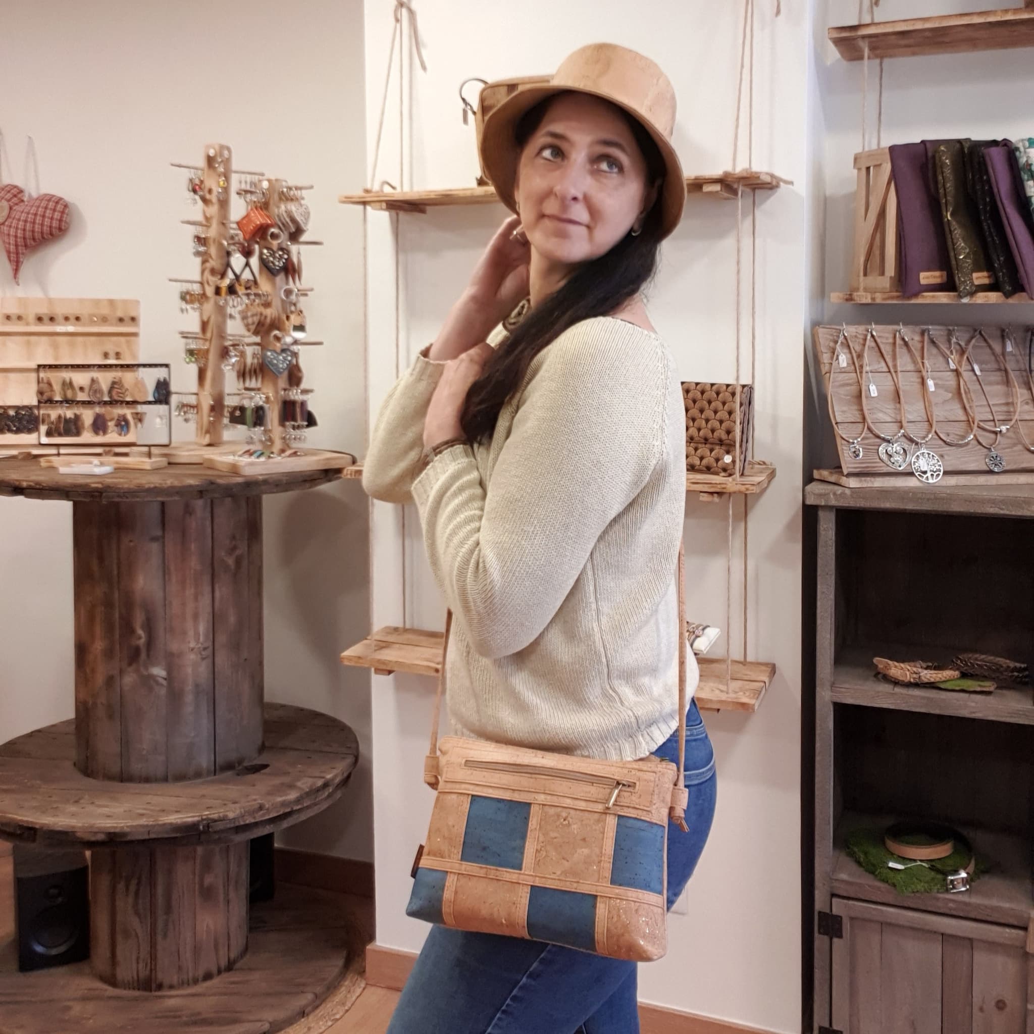 Sac bandoulière - fait main - portugal - vue portée