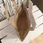 Sac cabas Rosalia en tissu et liège avec imprimé de roses - Intérieur du sac