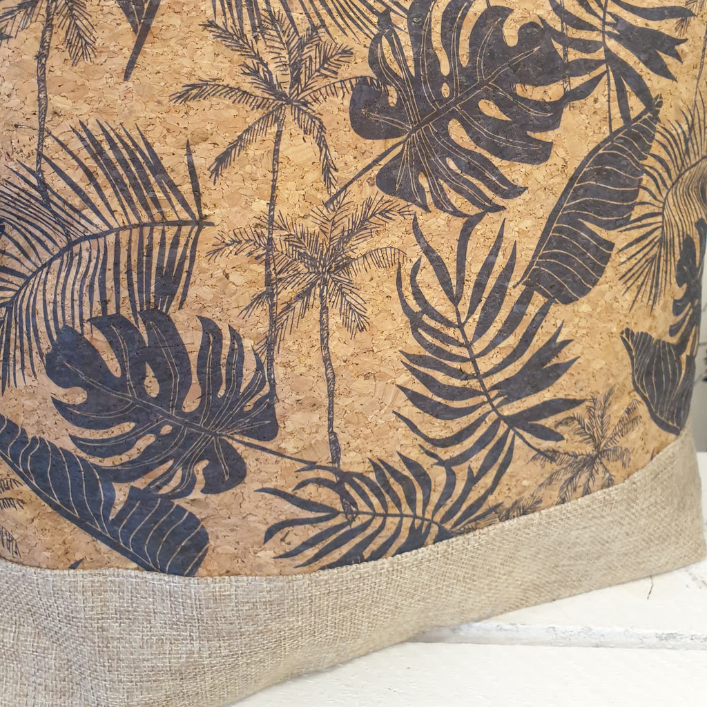 Grand sac cabas en liège Sylvara avec motifs imprimés