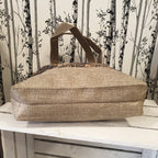 Sac cabas Sylvara en liège naturel et textile tissé - Vue de dessous