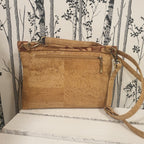 Sac bandoulière Calyra en liège marron et bordeaux - Vue de derrière