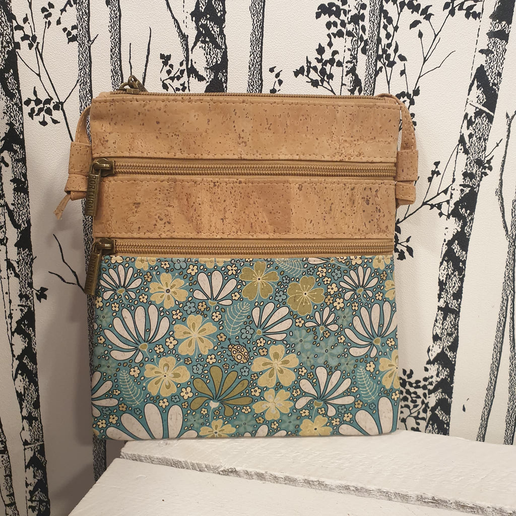 Sac bandoulière Amandine en liège motifs floraux