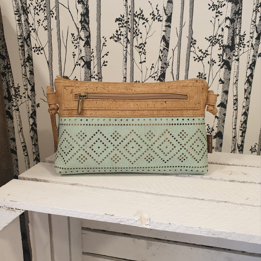 Sac bandoulière bleu pastel - made in portugal - vue de devant