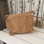 Mini sac à dos Noa en liège et tissu bleu foncé