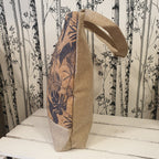 Sac cabas Sylvara en liège naturel et textile tissé - Vue de côté